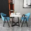 Mesa y sillas de reunión de estilo nórdico, moda italiana, lujo ligero; mesa de recepción y negociación de negocios de alta gama, mesa de ocio para patio