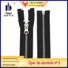 Zíper de Metal Aberto Nº 3 Zíper de Alumínio Branco Zíper Vintage para Bolsas, Jaquetas, Roupas de Couro, Ferragens com Corrente de Travamento