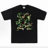 2026 Nueva Marca de Moda Bape Cabeza de Mono Peso Pesado Manga Corta Corte Holgado Unisex Camiseta para Pareja Estudiante