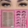 Kit de Extensión de Pestañas Postizas, Denso, Adecuado para Principiantes DIY SUN, Set Mixto de 8-18MM con Pegamento y Pinzas, Incluye Par Mixto, Estilo Natural Denso