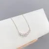 Xiaohongshu Kuaishou Douyin Influenciador Live Colar Banhado a Prata Pedra de Alto Carbono Diamante Quadrado Gota Pera Formato Pingente Feminino Atacado