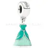 Plata de Ley S925 Dora Tacones Altos Azules Estilo Vestido Disney Falda Colgante DIY Colgante Dora Venta al por Mayor