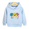 Suéter com capuz para meninos e meninas Primavera e Outono 2023 nova roupa infantil jaqueta casual de tubarão para bebê blusa infantil de manga comprida