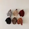 Chapéu de Lã Quente com Pompons e Abas para Ouvido, Estilo Coreano, Fofo, para Bebê, Versátil, Gorro para Bebê - Outono e Inverno Ins2022
