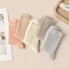 Algodón por Dentro y por Fuera, Calcetines de Doble Costura Liaoyuan para Mujer, Rayas Finas, Color Sólido Versátil, Calcetines de Algodón Espesos para Mujer hasta la Pantorrilla Venta al por Mayor