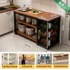 Estante de almacenamiento para cocina, cesta multifuncional para verduras, encimera de corte, estante de almacenamiento para microondas y utensilios de cocina, gabinete lateral, mesa multicapa