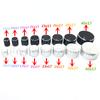21X17Mm Botão Listrado Liga de Alumínio Botão Equipamento de Mixer Amplificador de Potência Botão de Instrumento Botão de Potenciômetro