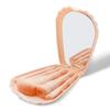 Set de 5 Pinceles con Estuche Espejo, Set de Pinceles Forma de Concha, Conveniente Set de Herramientas Mini de Maquillaje, Set de Pinceles de Maquillaje