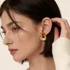 Tendencia de Moda Retro Francesa Pendientes de Aro Sencillos Pendientes Versátiles para el Viaje Diario Pendientes Elegantes de Nicho Pendientes de Botón de Lujo Ligero