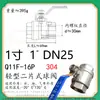 Válvula de esfera roscada de duas peças em aço inoxidável 304 q11f-16 plataforma alta rosca interna WOG alta temperatura robusta 2PC