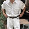 Camisas Polo al por mayor, Camisas de cuello, Manga corta para hombre, Lino británico de negocios, Bolsillo doble, Ropa de trabajo, Camisetas, Moderno, Comercio exterior transfronterizo