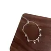 Collar con Borla de Zirconia Gipsophila para Mujer Diseño de Nicho de Lujo Ligero Cadena para Clavícula Simple de Galaxia Rota de Lágrimas de Alta Gama Todo Fósforo