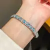 ¡Pulsera apilada de diamantes de colores! Pulsera de calabaza con circonita chapada en oro real, joyería de diseño niche estilo ins coreano para mujer
