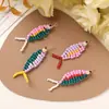 Moda de Nicho Colgante de Pez de Colores con Cuentas DIY Pendientes Dopamina Colgante de Oreja Accesorio para Bolso Llavero