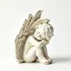 Pieza decorativa clásica de ángel estilo vintage con un ambiente nórdico atmosférico, adecuada para la decoración de cafeterías y restaurantes, personalizable como regalo