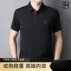 Camisa polo masculina de manga curta para atacado transfronteiriço, camiseta respirável, gola polo, casual de negócios, para ir ao trabalho, estilo pai, roupas masculinas