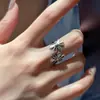 Anillo de Flor de Plata de Ley S925 Estilo Coreano Diseño de Nicho Anillo Clásico Sencillo Elegante Estilo Coreano Venta al por Mayor