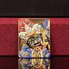 Cinco Maestro Manjusri Bodhisattva Pintado Latón Dorado Diseño de Tarjeta Dorada Tarjeta de Cobre Tarjeta Metálica de Buda Tarjeta Dorada Estilo Estéreo en Relieve