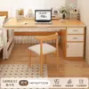 Escritorio retráctil estilo crema para computadora de escritorio con cajones mesa de estudio para estudiantes mesa de escritura escritorio de dormitorio oficina uso doméstico