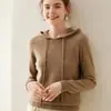 Moletom com Capuz Baicai Rong Cashmere Cor Sólida Outono Inverno Solto Emagrecedor Suéter de Gola Alta Tricô Camada Base Roupa Externa
