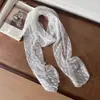 Lenço de Seda de Renda de Alta Qualidade com Corações e Bolinhas para Mulheres, Novo Estilo Primavera e Verão, Lenço Longo Fino para Pescoço, Gravata de Pescoço com Estilo Artístico, Moderno