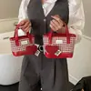 Bolsas Infantis Transfronteiriças Nova Primavera Estilo Coreano Frescas Xadrez Bolsas de Mão para Meninas Doce Princesa Batom Bolsa Transversal