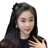 Horquilla de lazo de malla negra, tamaño pequeño, para cara AB, sin vello, medio lazo, para el pelo, accesorio para la cabeza avanzado, flequillo con clip, clip lateral