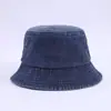 Sombrero de pescador de mezclilla liso estilo japonés para cubrir la cara para mujer, sombrero de cubo de moda con bolsillo para protección solar, sombrero de cubo casual de calle estilo coreano para hombre