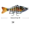Isca Artificial Luya 10cm Plástico Isca Rígida 15.5g Multisseção Peixe 7 Seções Isca Biônica Luya Isca Falsa Isca de Pesca Atacado
