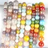 Estilo ins cor de doce contas de vidro cristal redondo cor mista produtos semi-acabados com contas 6~10mm em estoque cor arco-íris contas soltas
