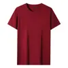 Camiseta Masculina de Manga Curta Algodão Puro Seda de Gelo Workwear Personalizado Camisa Publicitária DIY Camisa Base Cor Lisa com Texto Impresso e Bordado de Logo