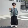 Traje de Niño Otoño 2026 Nuevo Elegante Chaqueta Ropa Moderna Fresca Guapo Estampado Floral Pícaro Fresco Chaqueta de Béisbol para Niños Ropa de Abrigo