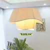 Lámpara de araña para sala de estar de diseñador nórdico Lámpara de dormitorio distintiva y creativa con pliegues medios estilo francés Lámpara de araña de tela para estudio, restaurante