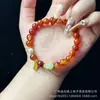 Pulseira de Ágata com Padrão Floral, Abóbora de Jade com Design de Mural, Pulseira de Ágata Branca para Design DIY, Material Natural no Atacado
