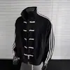 Chaqueta para Hombre Estilo Chino 2026 con Botón Tradicional, Chaqueta tipo Béisbol con Cuello Alto y Tres Rayas, Chaqueta tipo Cárdigan Deportivo