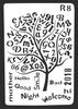 Plantilla de cuenta de mano con letra R, plantilla de dibujo digital, plantilla de dibujo grande, 12