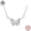 Collar de mariposa elegante y popular transfronterizo Aifule, de plata de ley s925 con circonitas y baño de platino, joyería combinable.