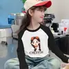 Camiseta Térmica de Cuello Redondo para Niñas, Ropa Interior de Manga Larga Raglán para Niños Medianos y Mayores, Moda Otoño/Invierno, Trendy