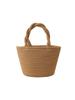 Bolsa de Tecido de Algodão com Grãos Coloridos Nova Bolsa de Mão de Nicho Bolsa de Praia para Férias Feminina Bolsa de Mão Bolsa de Palha Tecida