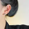 Pendientes Sencillos Dulces de Plata con Destellos de Diamante Luna Saturno para Mujer Pequeños y Exquisitos de Alto Grado Temperamento Pendientes Versátiles Accesorios