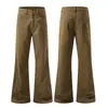 Muxi Roupas #Rua Americana de Alta Costura Calças de Trabalho Bordadas Design de Salpicos Senso de Estilo Nicho Soltas Ligeiramente Flare Preguiçosas Casuais