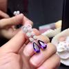 Brincos de Luxo High-end ao Vivo Mais Vendidos Novo Produto Simulação Ametista Longos em Forma de Gota Brincos Femininos Elegantes Joias de Orelha