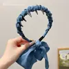 Faixa de Cabelo de Tecido Jeans Retrô para Mulheres Usarem Diariamente Grampo de Cabelo Laço Trançado para Valorizar o Rosto Faixa de Cabelo Pequena de Alta Qualidade