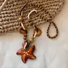 Collar Trenzado de Cuerda Estilo Chino Zen para Mujer Estilo Étnico Bohemio Cadena Larga de Madera Retro para Sudadera