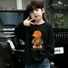 Camiseta Tendência Bonita Fashionável Manga Longa para Meninos Temporada Primavera Outono 2026 Estilo Coreano Infantil Bebê Desenho Algodão Puro Camada de Base Top T