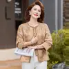 Colección Otoño 2026: Nuevo Cárdigan Jacquard Estilo Chino para Mujeres de Mediana Edad y Mayores, una Prenda Exterior Elegante y Sofisticada para Madres