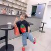 Camiseta de Algodón Puro de una Pieza para Dropshipping con Diseño de Fresas que Cambian de Color al Voltear, Nuevo Estilo de Verano, Top de Manga Corta con Lentejuelas Bicolor, Suave y Cómodo