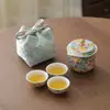 Juego de té portátil esmaltado, estilo palacio chino de alta gama, regalo de negocios, recuerdo corporativo para eventos de inauguración