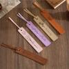 Marcadores de Libro de Cuero PU en Stock, Clips de Cuero Cosidos Multicolor para Libros, Separadores de Página para Diario de Lectura, Notas, Personalizables con Logo