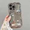 Adecuado para Funda de Teléfono Apple 15 iPhone 17Pm Soporte de Lazo de Perla 16 Plateado Electrochapado 14 Silicona 13 Tridimensional